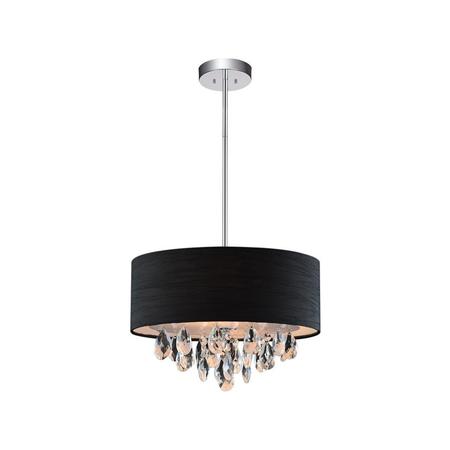 CWI LIGHTING 3 Light Drum Shade Chandelier With Chrome Finish 5443P14C (Black)